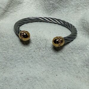 Twisted Cable Bracelet with Gold Accents